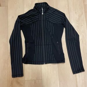 Lululemon Vintage Fitted Luon Zip-Up Jacket. Pinstriped